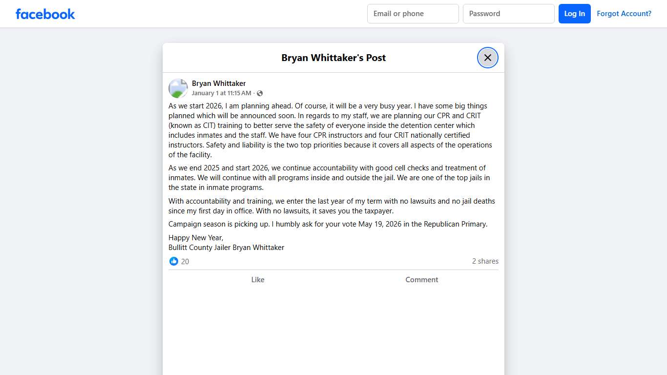 Bryan Whittaker - As we start 2026, I am planning ahead.... Facebook